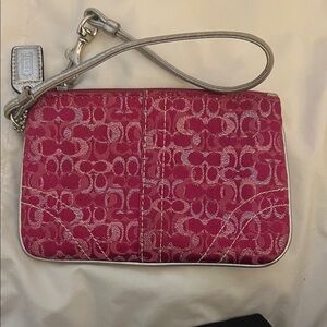Coach Pink Signature Wristlet